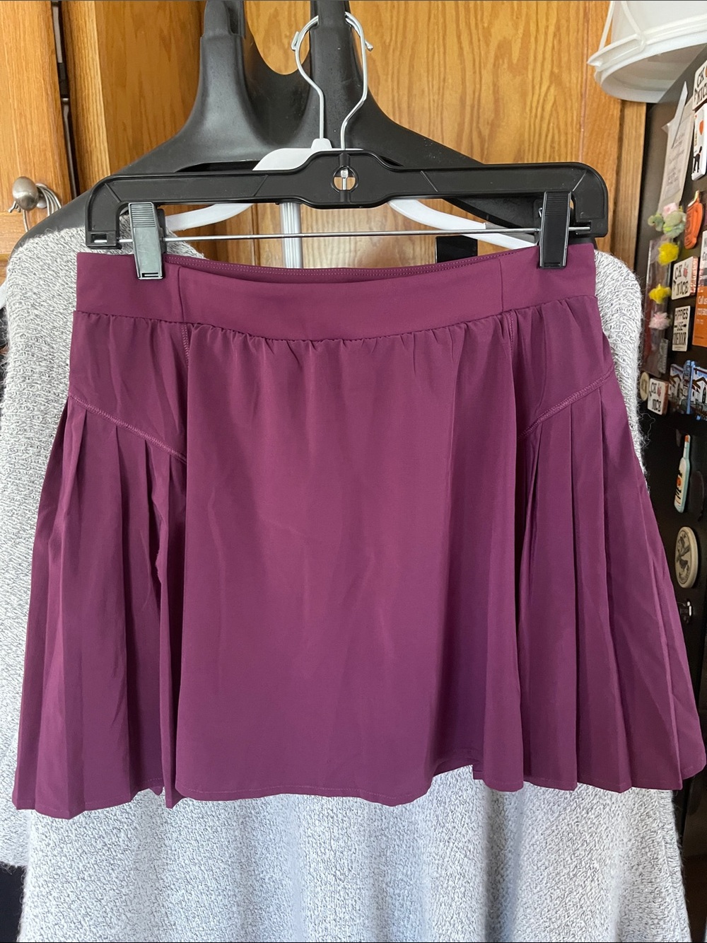 SPANX Dark Fig Pleated Large Get Moving Skirt Skort